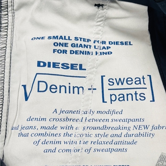 Diesel Men's Jogg Jeans Cotton Blend Slim Fit Sweat Chino Pants Size 28 - Picture 14 of 14